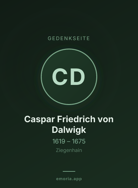 Gedenkportrait von Caspar Friedrich von Dalwigk