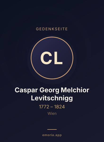 Gedenkportrait von Caspar Georg Melchior Levitschnigg