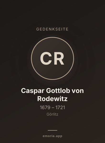 Gedenkportrait von Caspar Gottlob von Rodewitz