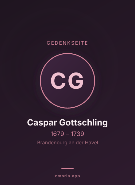 Gedenkportrait von Caspar Gottschling