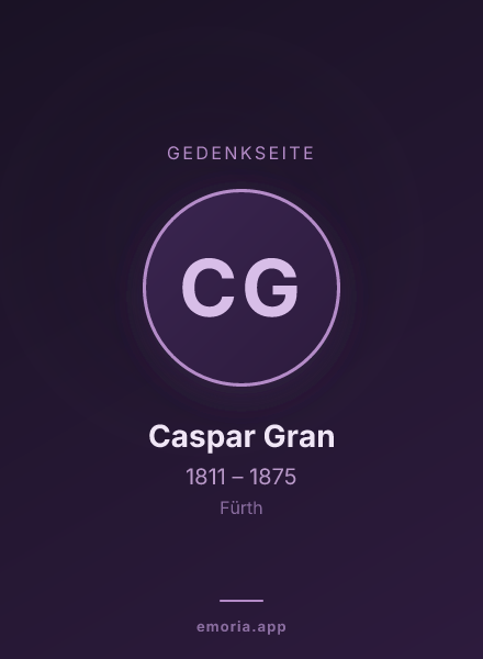Gedenkportrait von Caspar Gran