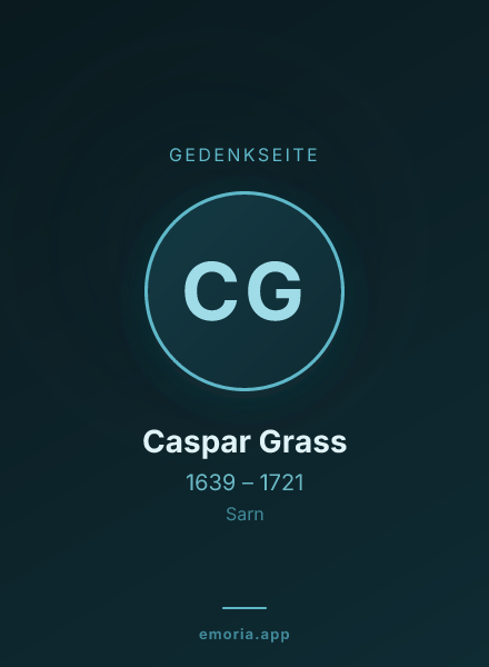 Gedenkportrait von Caspar Grass
