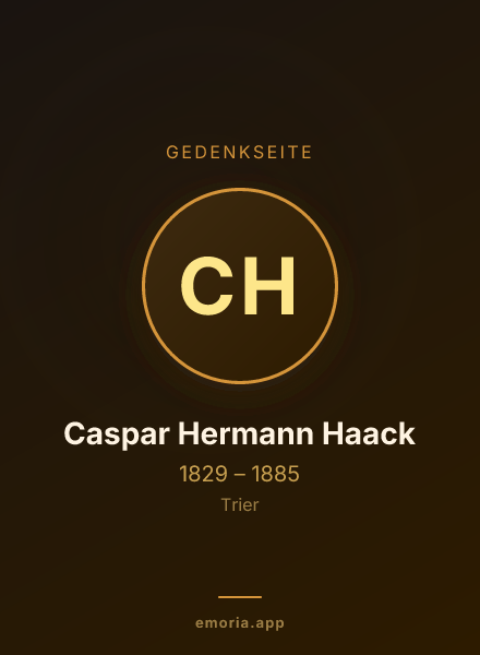 Gedenkportrait von Caspar Hermann Haack