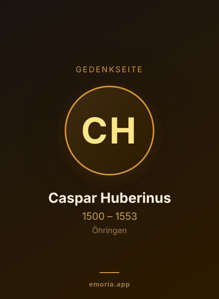 Gedenkportrait von Caspar Huberinus
