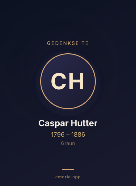 Gedenkportrait von Caspar Hutter