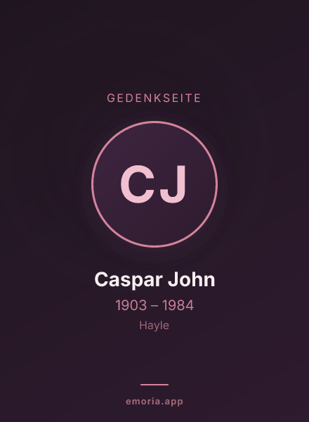 Gedenkportrait von Caspar John