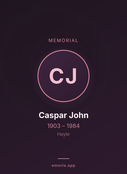 Memorial portrait of Caspar John