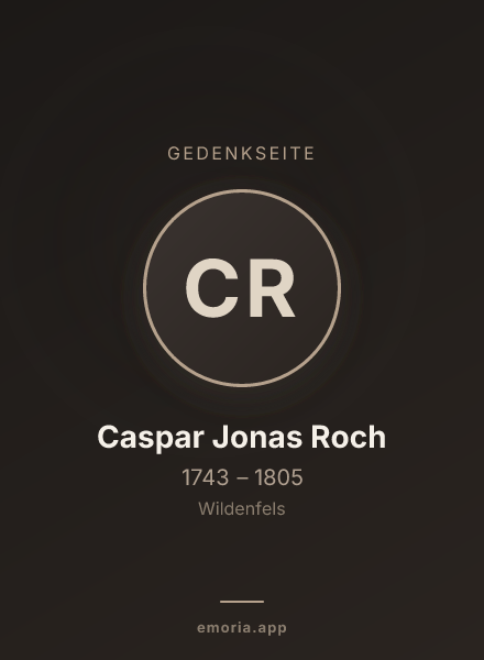 Gedenkportrait von Caspar Jonas Roch