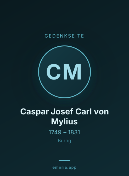 Gedenkportrait von Caspar Josef Carl von Mylius
