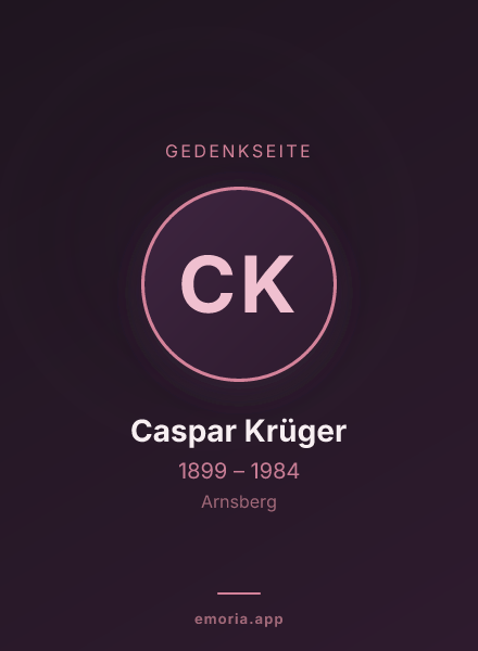 Gedenkportrait von Caspar Krüger