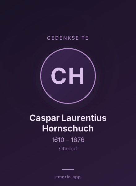 Gedenkportrait von Caspar Laurentius Hornschuch