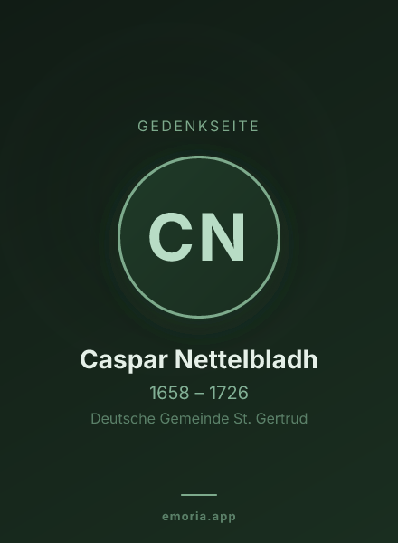 Gedenkportrait von Caspar Nettelbladh
