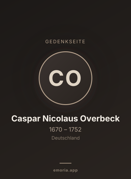 Gedenkportrait von Caspar Nicolaus Overbeck