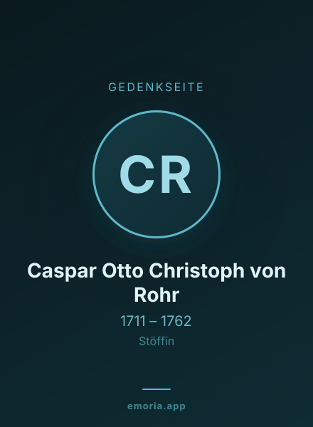 Gedenkportrait von Caspar Otto Christoph von Rohr