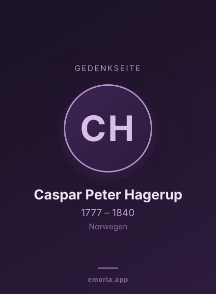 Gedenkportrait von Caspar Peter Hagerup
