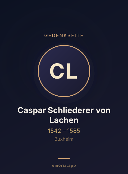 Gedenkportrait von Caspar Schliederer von Lachen