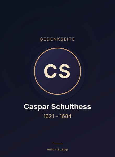 Gedenkportrait von Caspar Schulthess