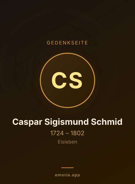 Gedenkportrait von Caspar Sigismund Schmid
