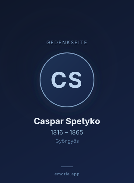 Gedenkportrait von Caspar Spetyko