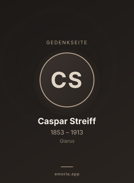 Gedenkportrait von Caspar Streiff