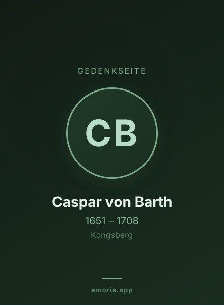 Gedenkportrait von Caspar von Barth