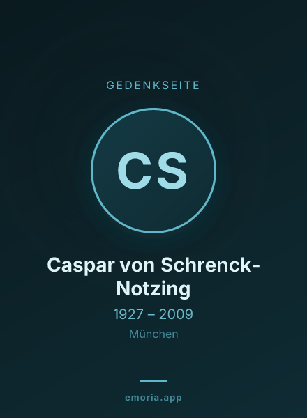 Gedenkportrait von Caspar von Schrenck-Notzing