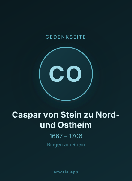 Gedenkportrait von Caspar von Stein zu Nord- und Ostheim