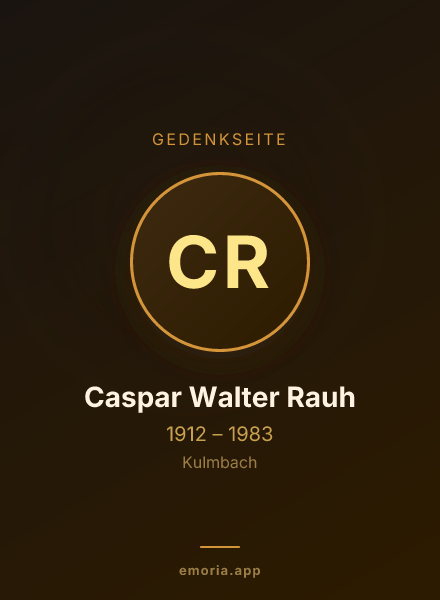 Gedenkportrait von Caspar Walter Rauh