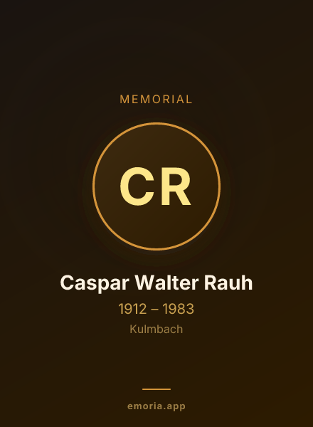 Memorial portrait of Caspar Walter Rauh