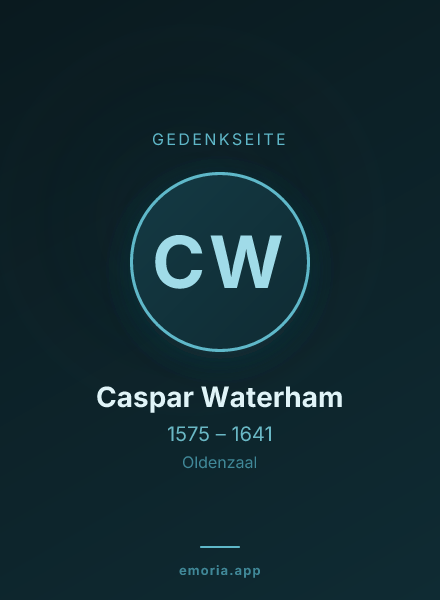 Gedenkportrait von Caspar Waterham