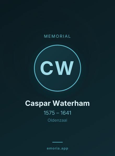 Memorial portrait of Caspar Waterham