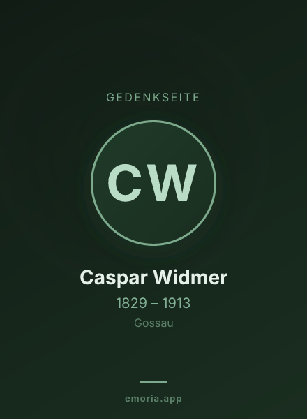 Gedenkportrait von Caspar Widmer