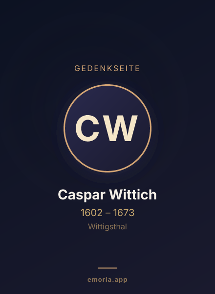 Gedenkportrait von Caspar Wittich