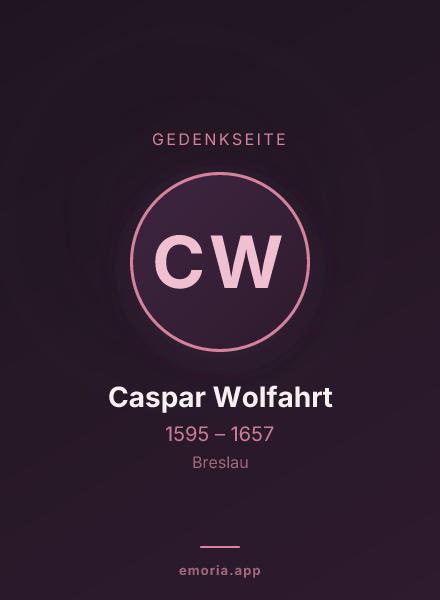 Gedenkportrait von Caspar Wolfahrt