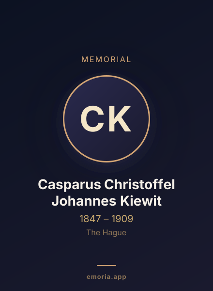 Memorial portrait of Casparus Christoffel Johannes Kiewit