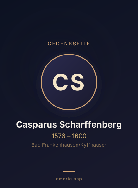 Gedenkportrait von Casparus Scharffenberg
