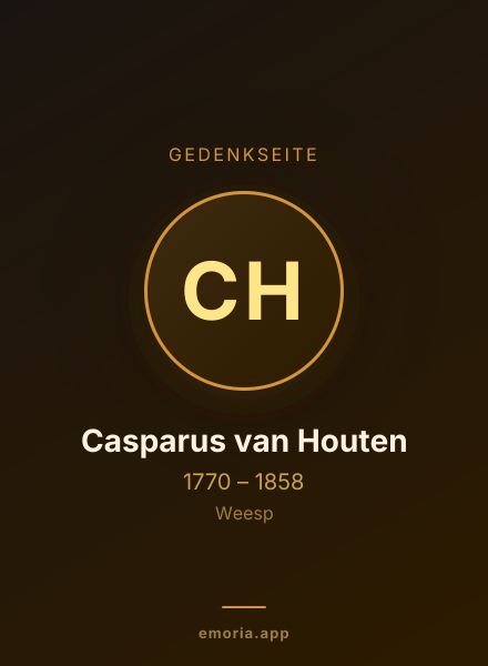 Gedenkportrait von Casparus van Houten