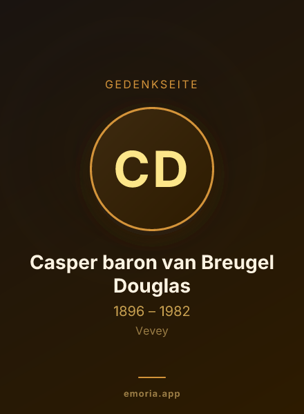 Gedenkportrait von Casper baron van Breugel Douglas