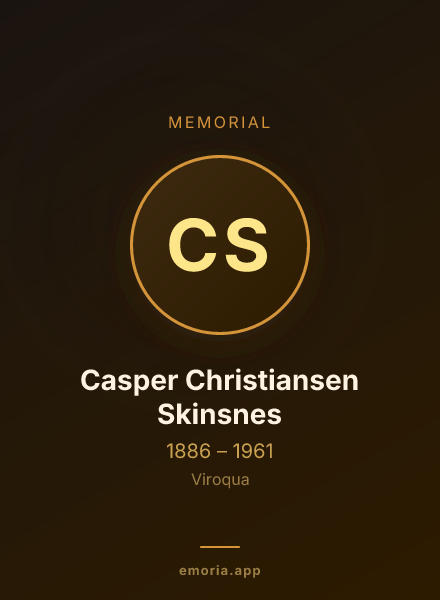 Memorial portrait of Casper Christiansen Skinsnes