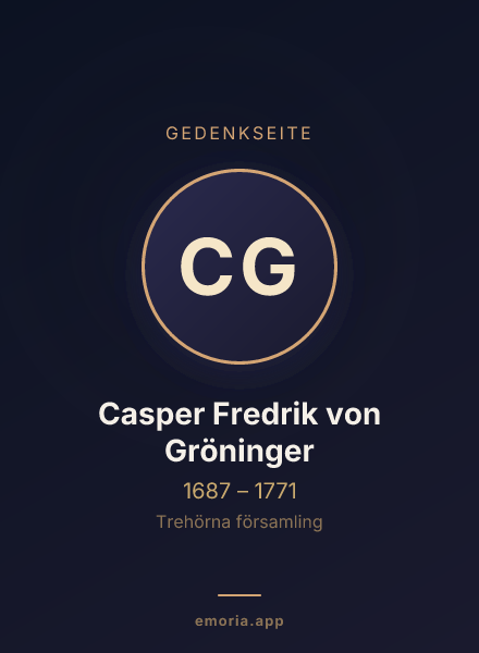 Gedenkportrait von Casper Fredrik von Gröninger