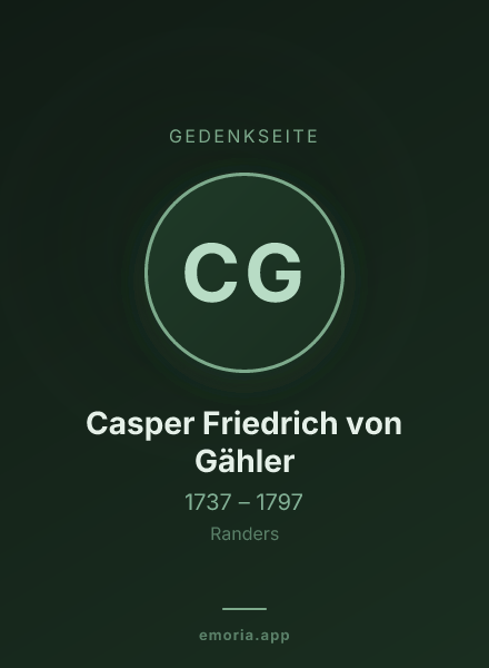 Gedenkportrait von Casper Friedrich von Gähler
