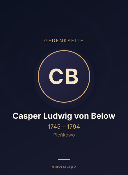 Gedenkportrait von Casper Ludwig von Below
