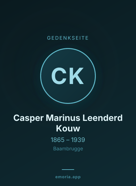 Gedenkportrait von Casper Marinus Leenderd Kouw