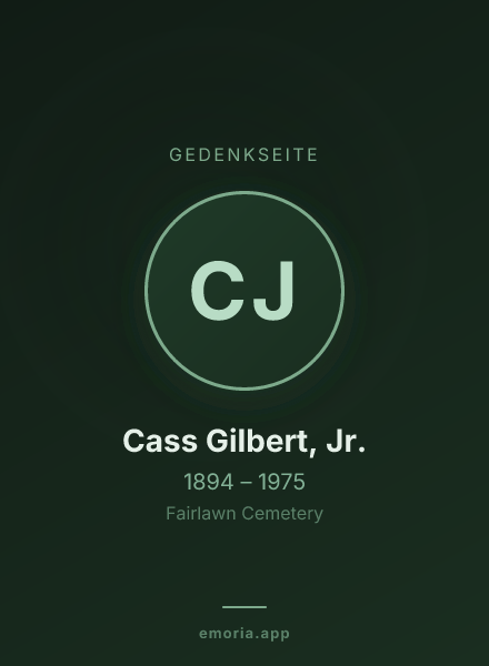 Gedenkportrait von Cass Gilbert, Jr.