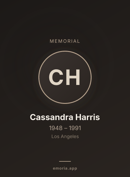 Memorial portrait of Cassandra Harris