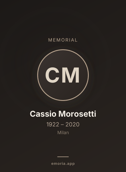 Memorial portrait of Cassio Morosetti