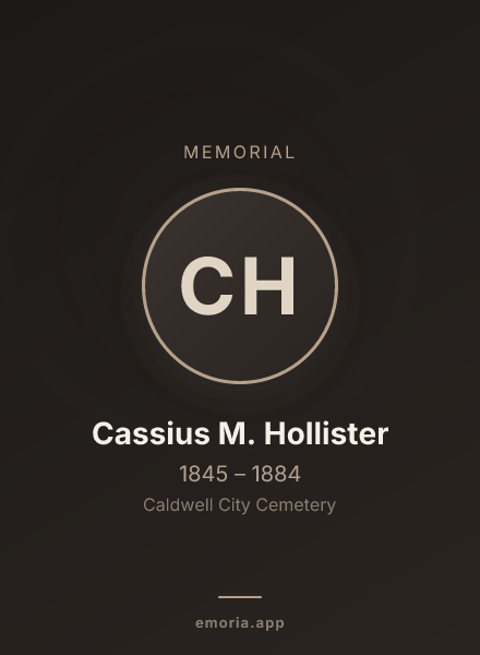 Memorial portrait of Cassius M. Hollister