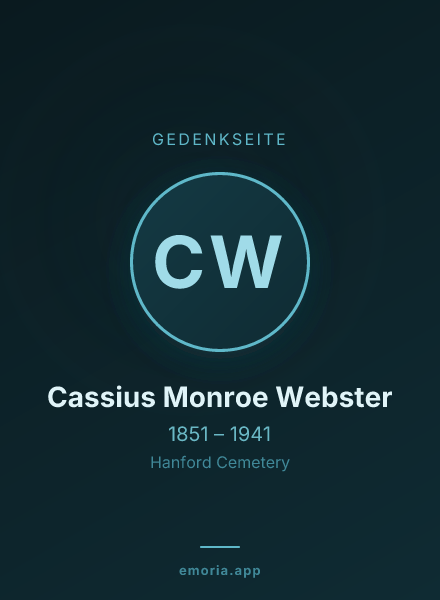 Gedenkportrait von Cassius Monroe Webster
