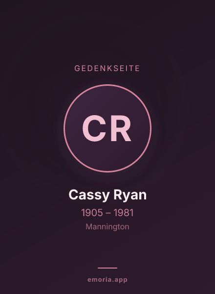 Gedenkportrait von Cassy Ryan