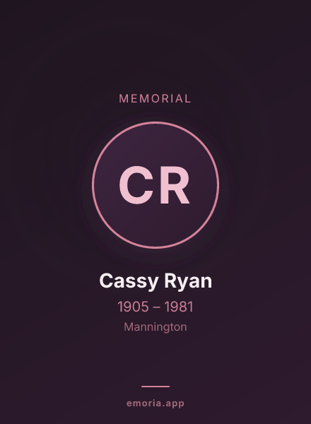 Memorial portrait of Cassy Ryan